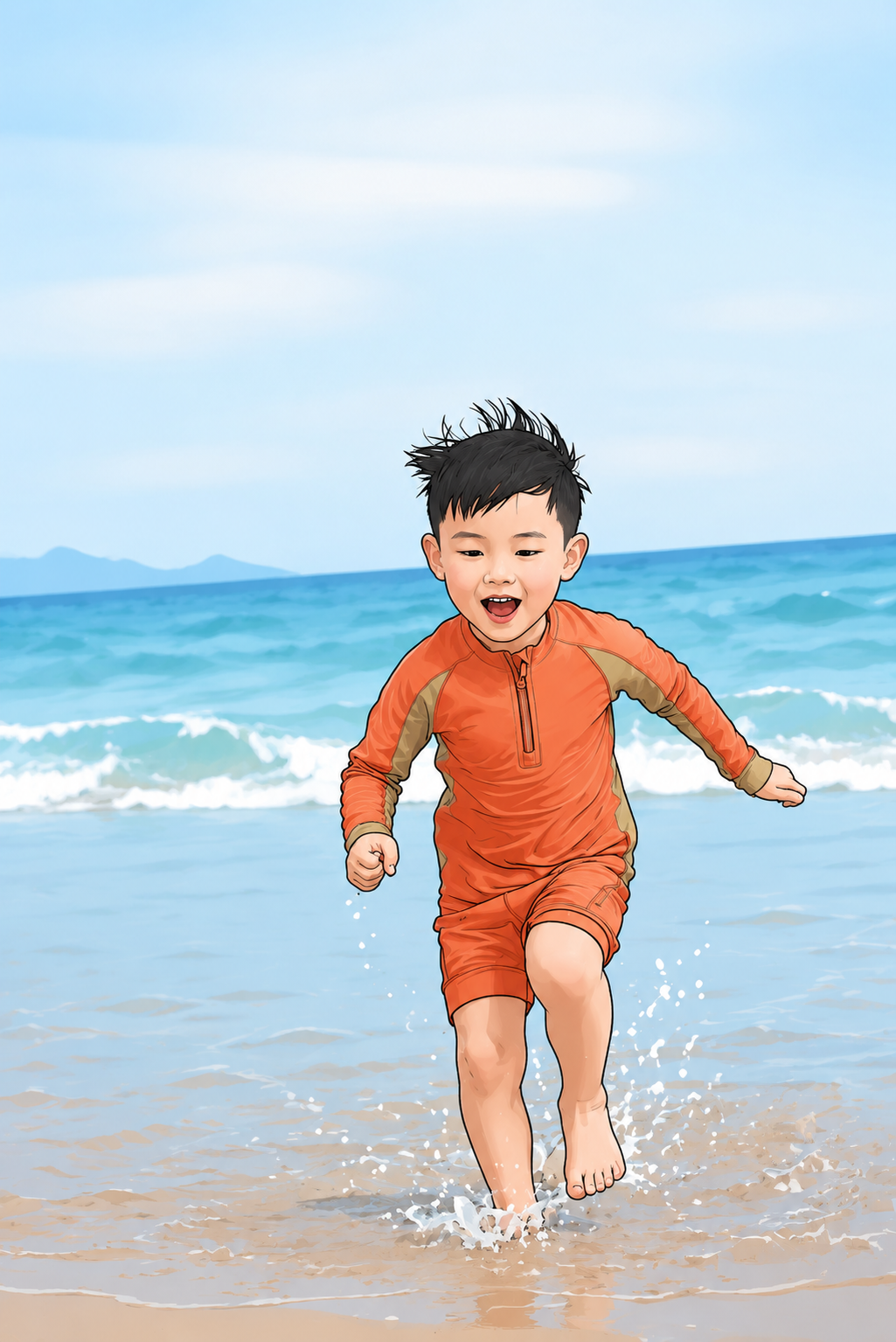 海浪海浪你别追我 卡通图